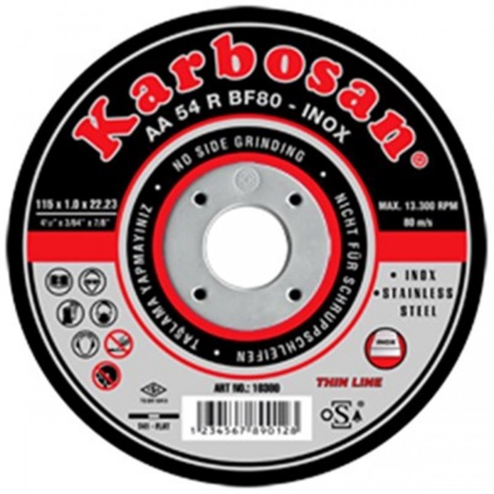 115x1.0x22 Mm Inox Kesici Taş Karbosan-10adet