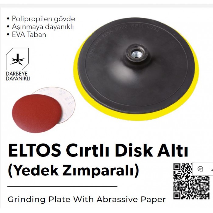 ELTOS CIRTLI DİSK ALTI 180mm YEDEK ZIMPARALI