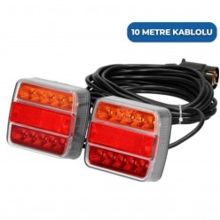 MIKNATISLI LED RÖMORK STOP LAMBASI SETİ 7 PİN SOKETLİ