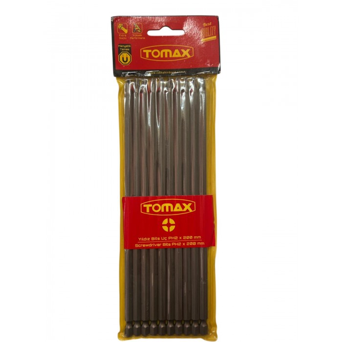 TOMAX YILDIZ BİTS UÇ PH2X200 1 PAKET 10 ADET